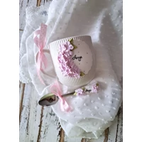 Virágos  bögre szett (Felirat változtatható)