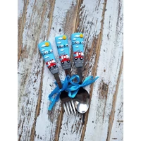 Tűzoltós 3dbos gyerek evőeszközkészlet (választható névvel)