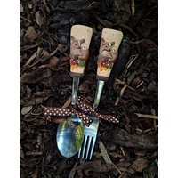 Őzike  gyerek evőeszköz (17cm) kanál és/vagy villa - Mesebeli erdő kollekció