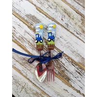 Traktor (kék)  teáskanál vagy desszertvilla