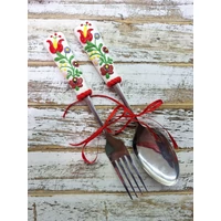 Hímzett minta felnőtt kanál vagy villa