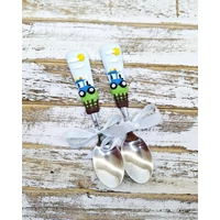 Traktor (kék) gyerek kanál