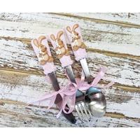 Nyuszis gyerek evőeszköz szett 3dbos