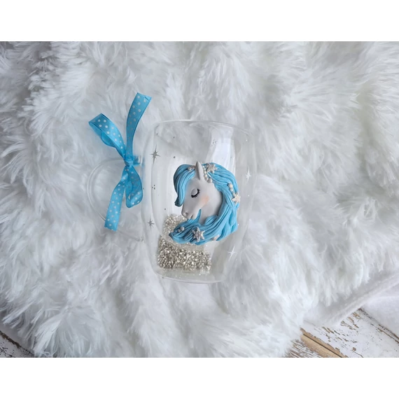 Téli varázs unikornis (duplafalú bögre)