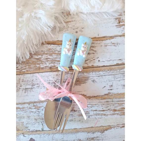 Unikornis gyerek evőeszköz (kék 17cm) kanál és/vagy villa