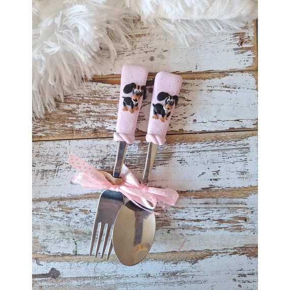 Tacskó gyerek evőeszköz (rózsaszin 17cm) kanál és/vagy villa