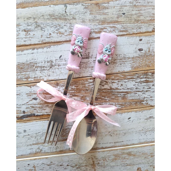 Elefántos gyerek evőeszköz (rózsaszin 17cm) kanál és/vagy villa