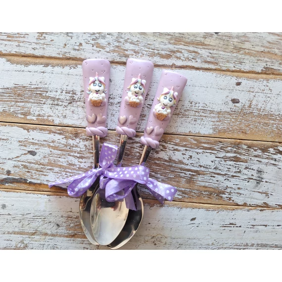 Unikornis teáskanál (lila)