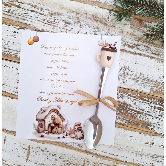 Kakaós teáskanál + kártya 