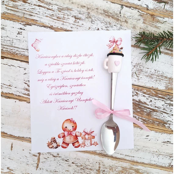 Kakaós teáskanál + kártya I.