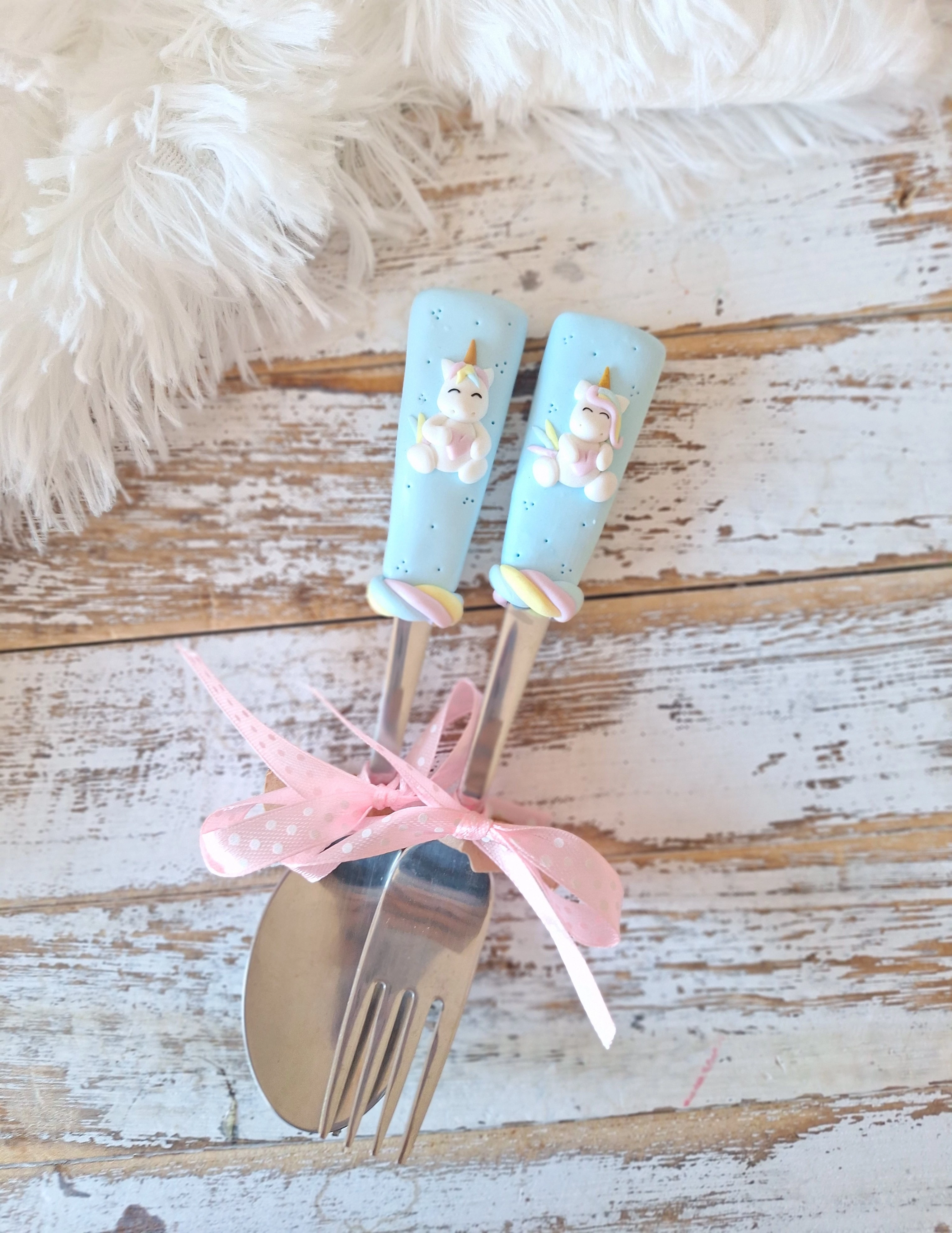 Unikornis gyerek evőeszköz (kék 17cm) kanál és/vagy villa