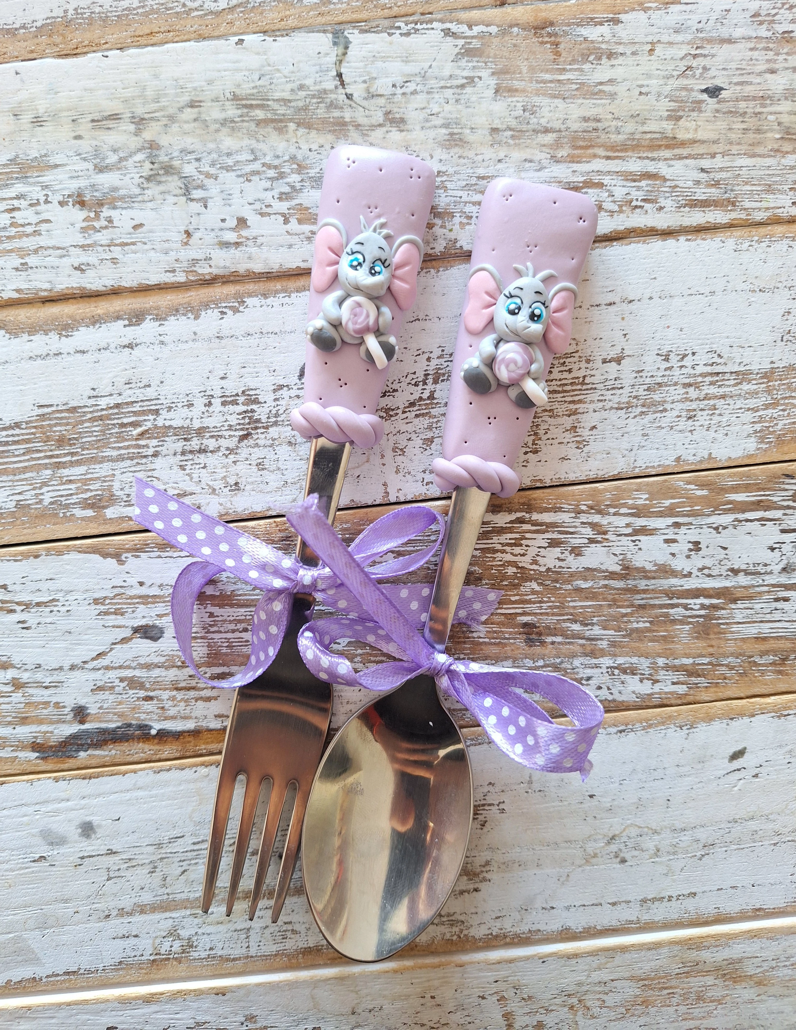 Elefántos gyerek evőeszköz (lila 17cm) kanál és/vagy villa