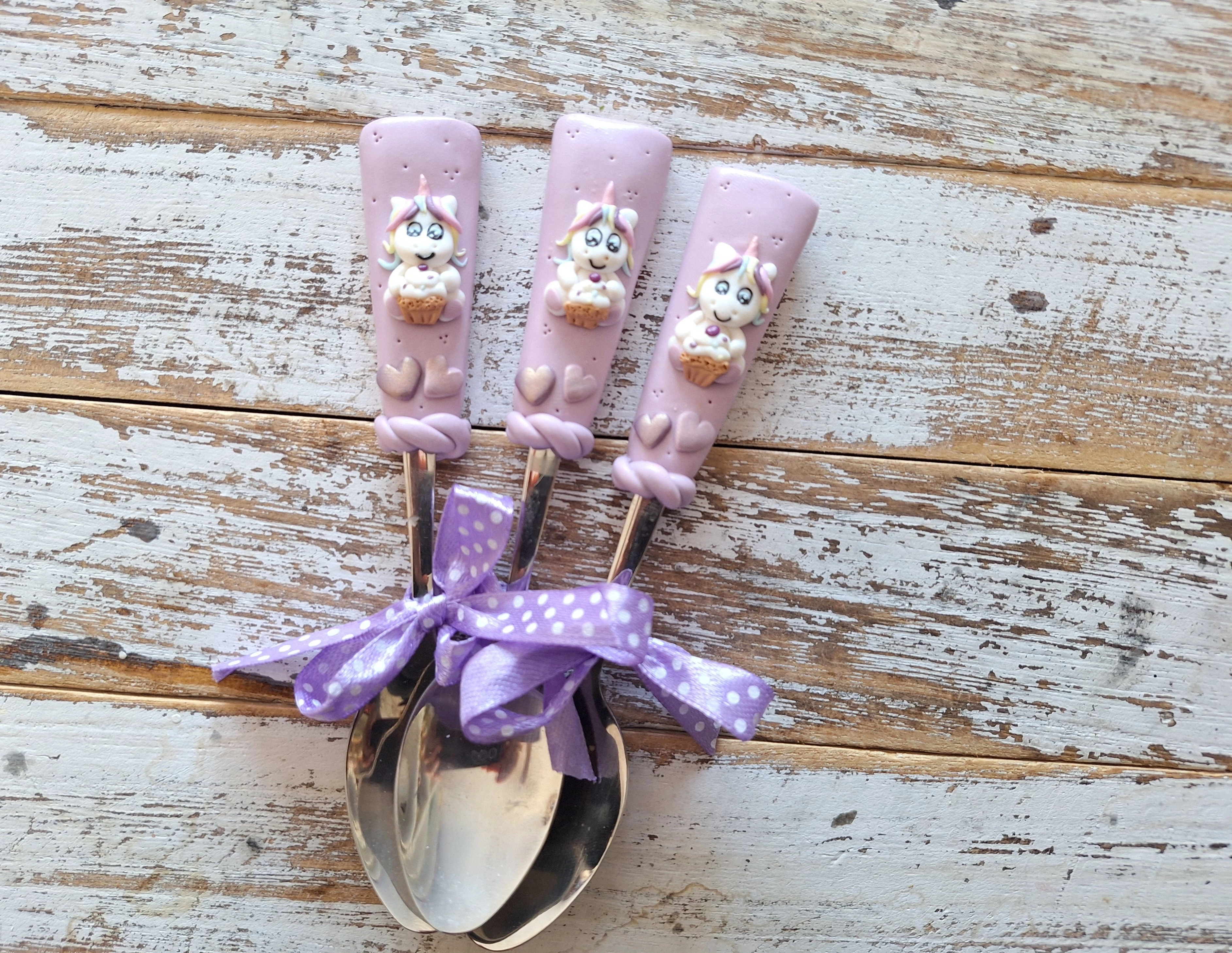 Unikornis teáskanál (lila)