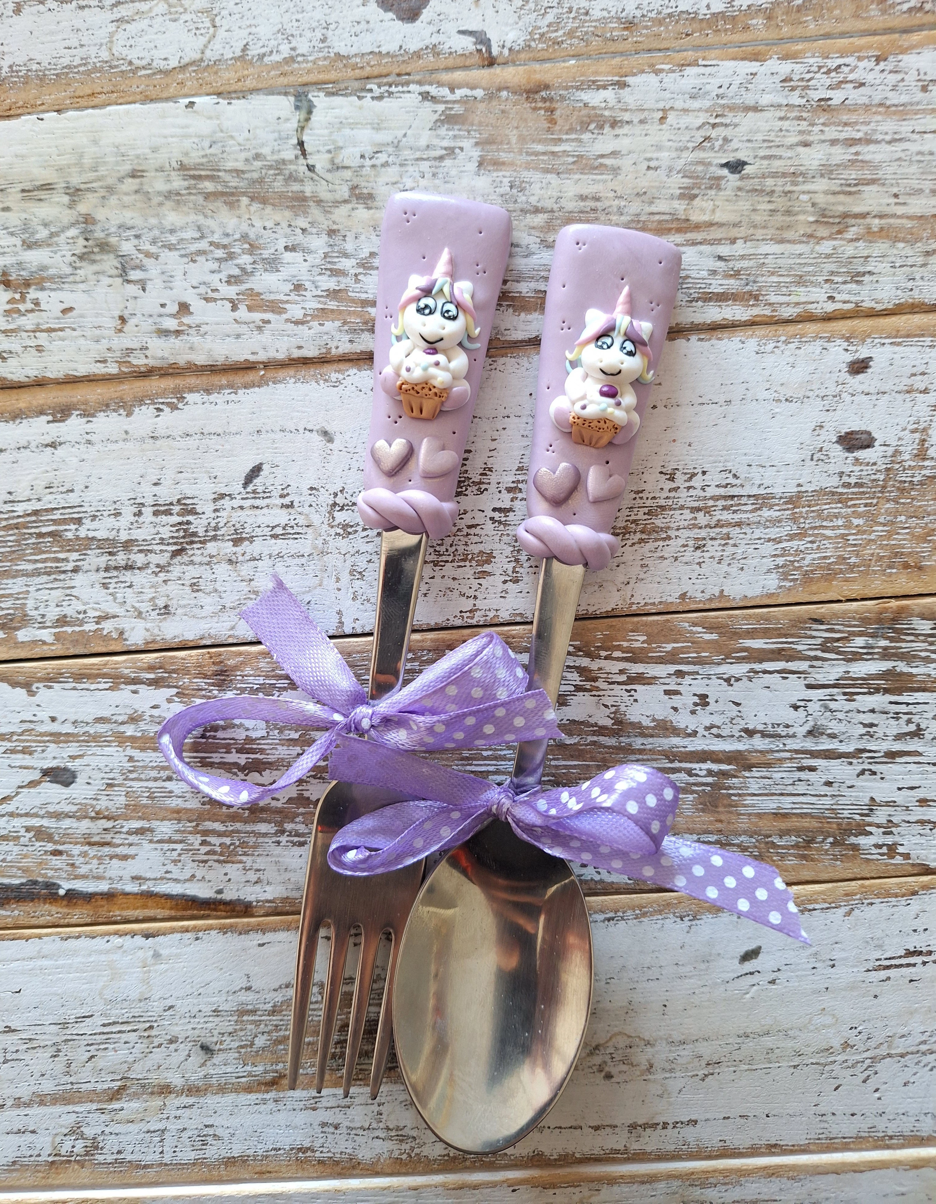 Unikornis 17cm-es gyerek evőeszköz LILA ( kanál és/vagy villa)