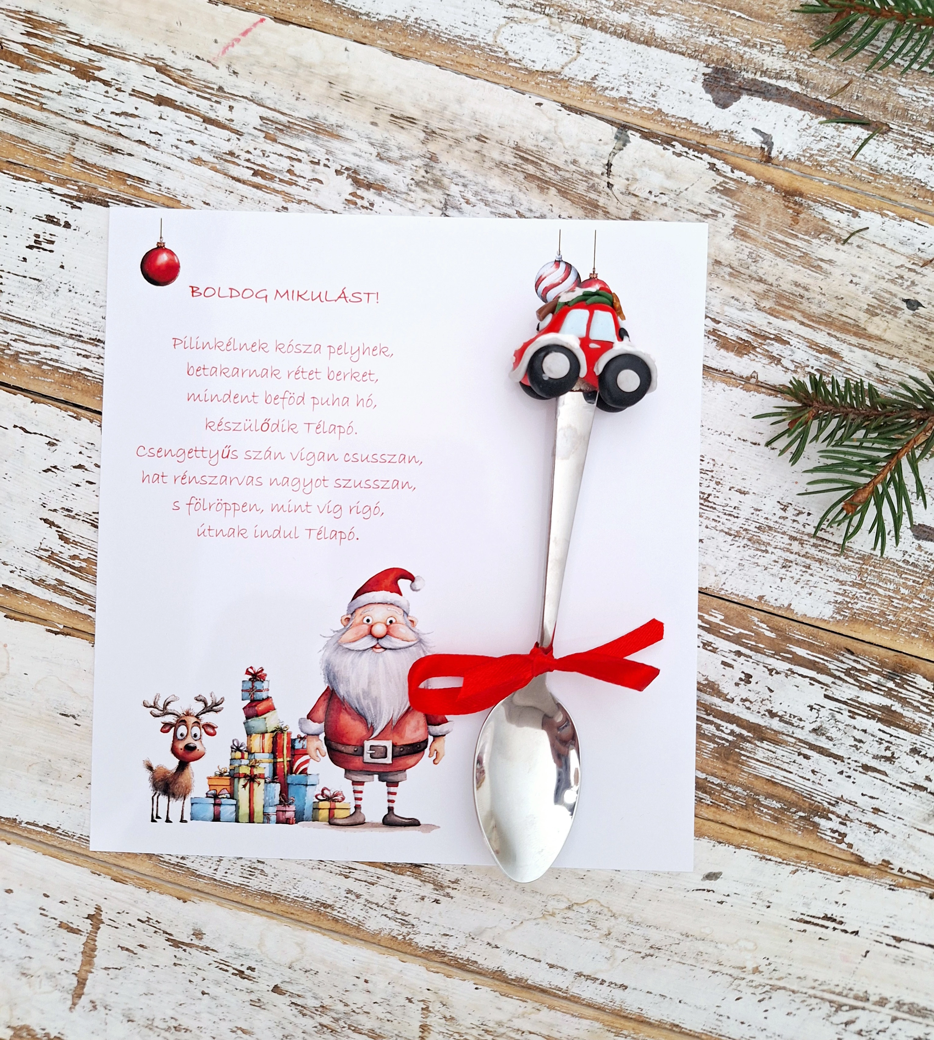 Piros autó kanál + kártya 